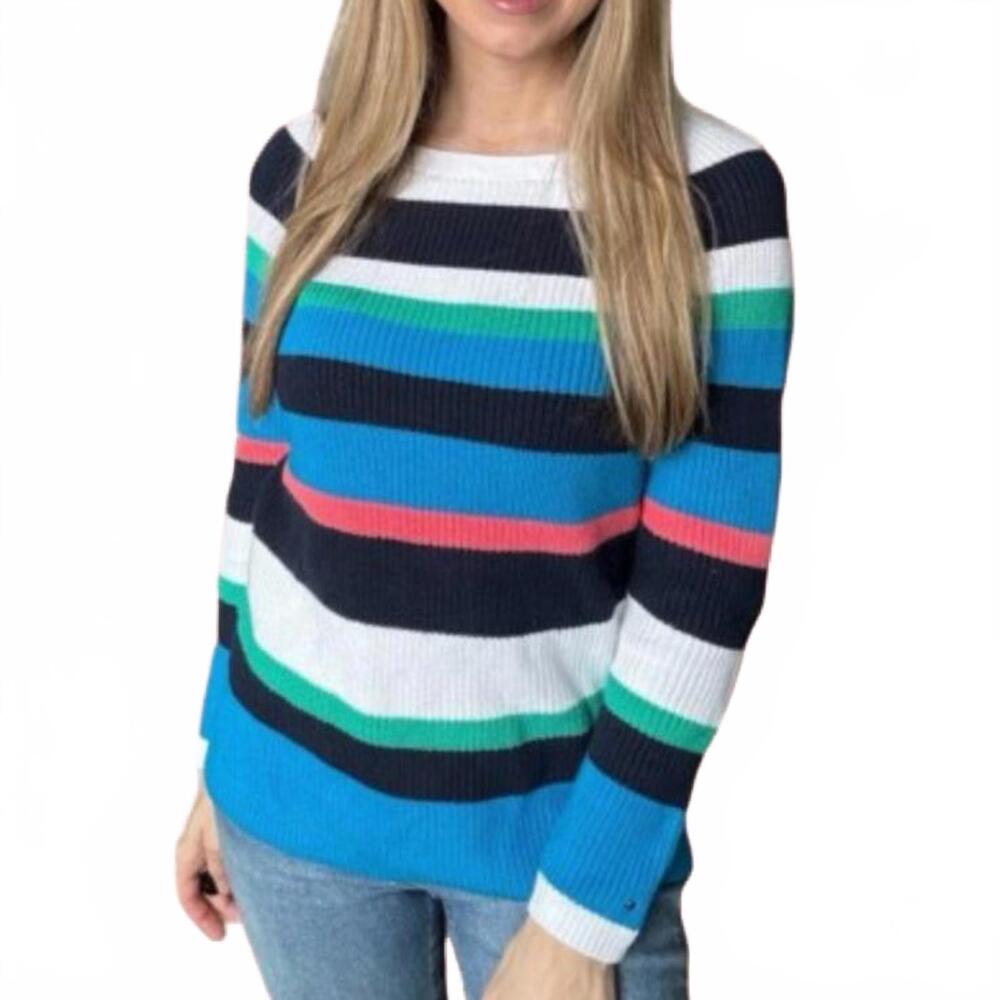 Tommy Hilfiger Women’s 100% Cotton Striped Cable Knit Sweater Size XL